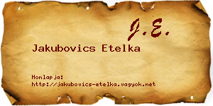 Jakubovics Etelka névjegykártya