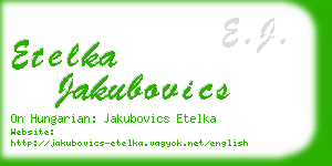 etelka jakubovics business card